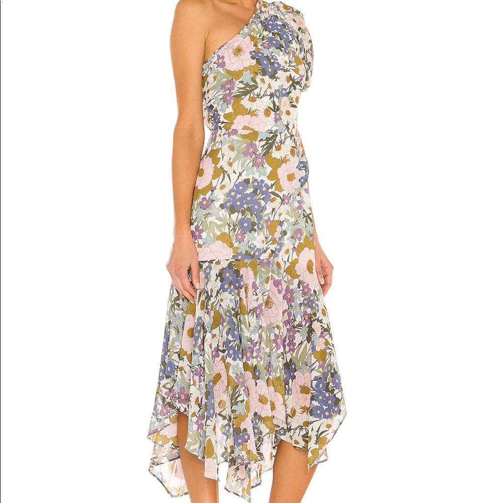 Santorini Dress in Off White Retro Floral